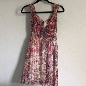 Floral wrap front dress